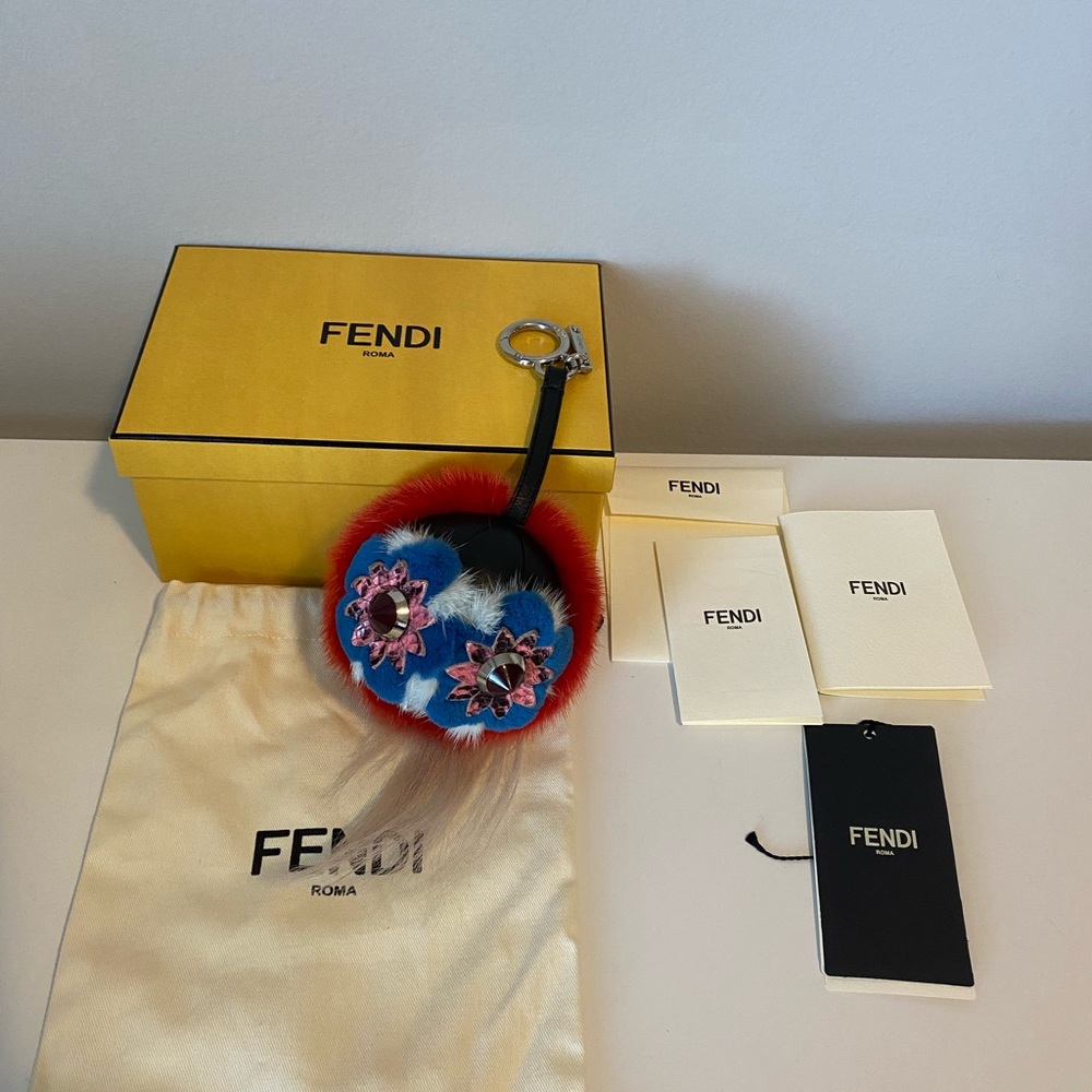 NWT FENDI Monster Fur Bag Bug Charm